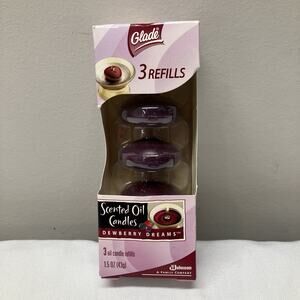 GLADE Scented Oil Candles DEWBERRY DREAMS Refill (3) NOS Retired